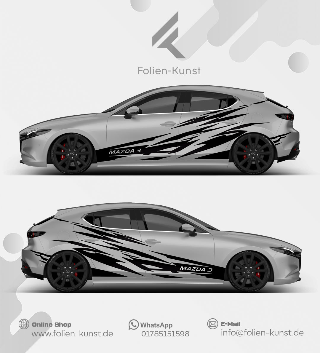 Abstrakt Folien Dekor Auto Tuning Aufkleber Set Universal #664