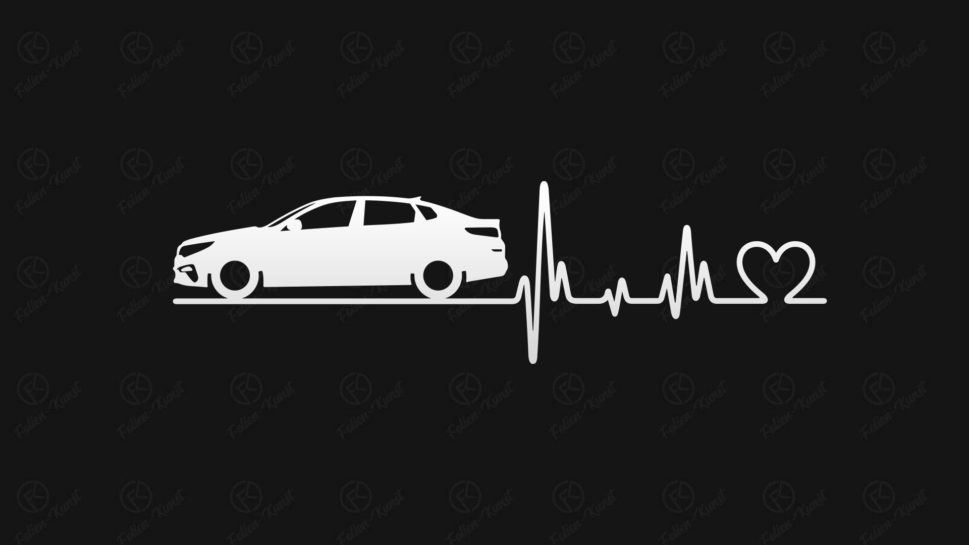 Autoaufkleber Optima Limousine Love Impuls Silhouette Herzschlag Sticker liebe