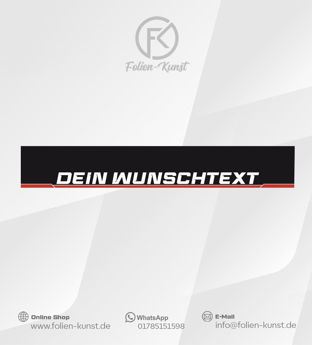 Racing Scheibenkeil Aufkleber Windschutzscheibe mit Wunschtext #583