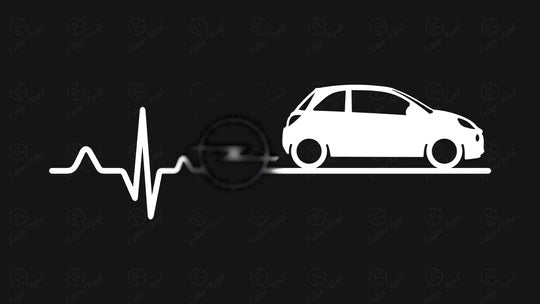 Autoaufkleber Opel Adam Impuls Silhouette Herzschlag Sticker liebe