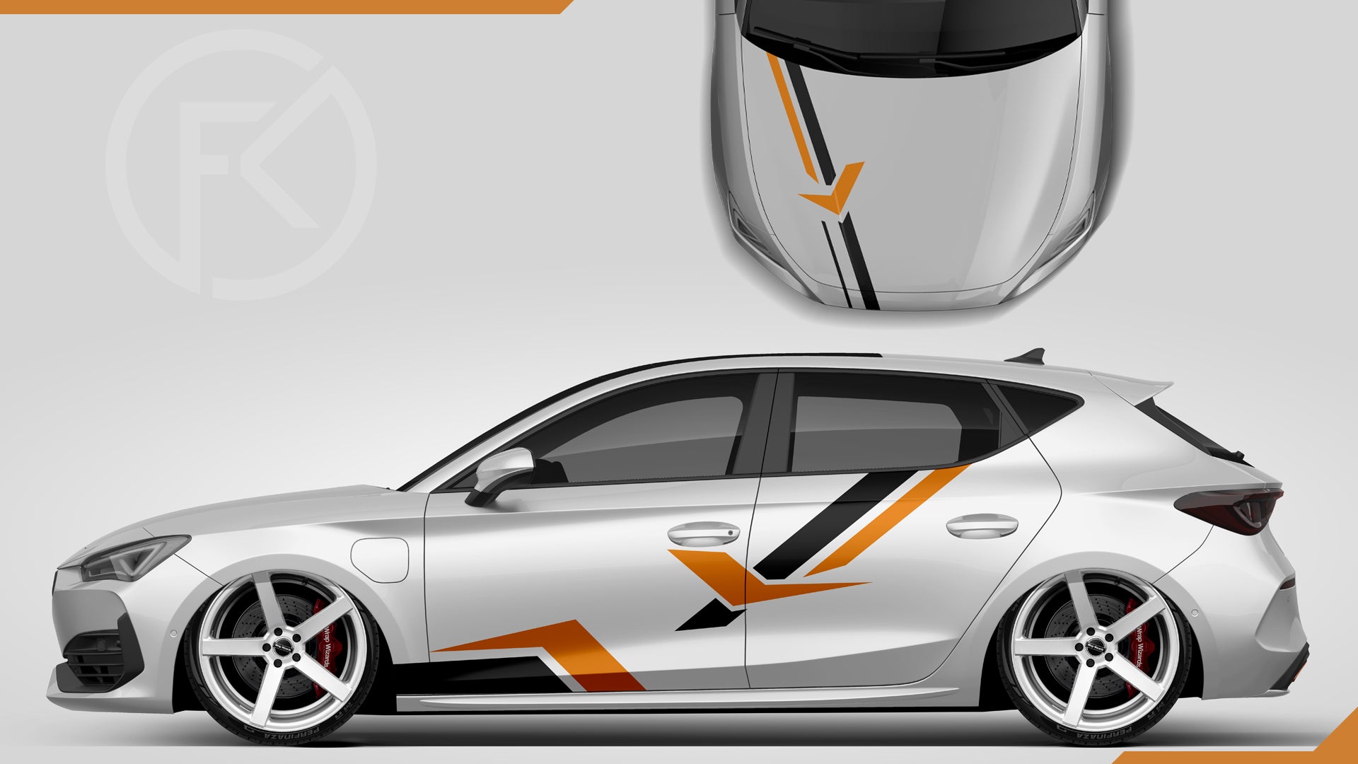 Abstrakt Car Wrapping Folien Dekor Rennstreifen Set Universal Auto styling #065
