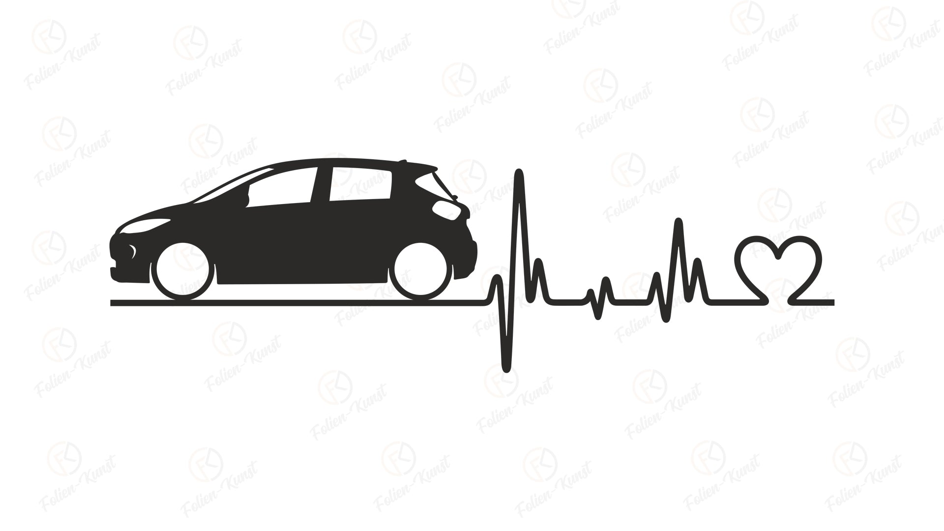Autoaufkleber Renault Zoe Love Impuls Silhouette Herzschlag Sticker Styling
