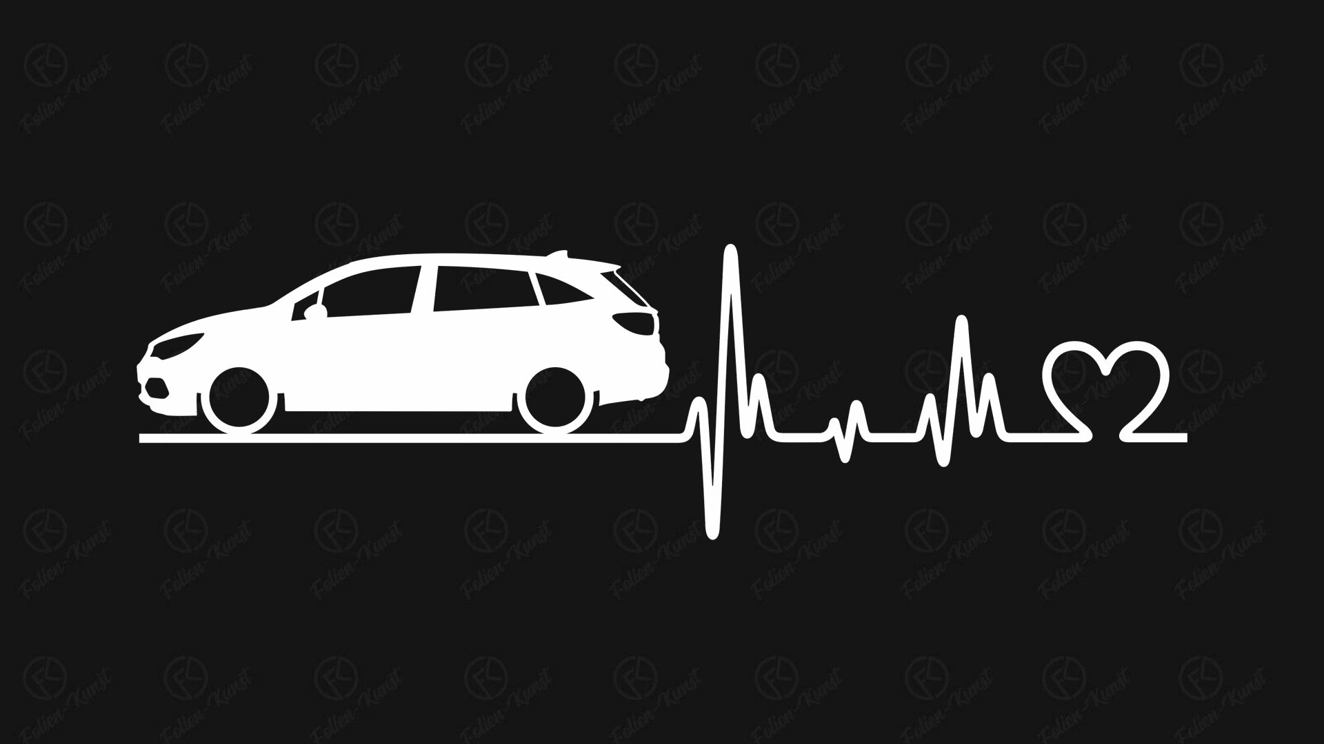 Autoaufkleber Opel Astra K Kombi Love Impuls Silhouette Herzschlag Sticker liebe
