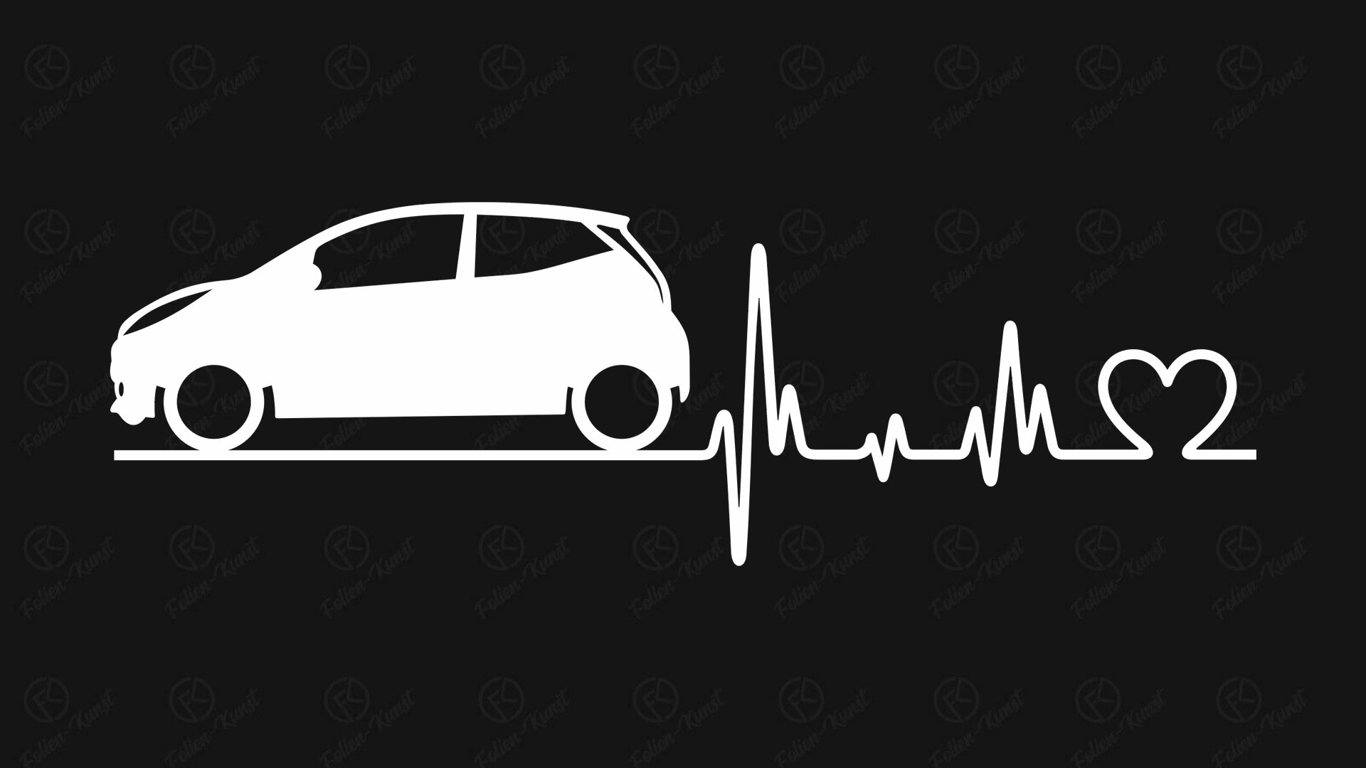 Autoaufkleber Toyota Aygo Bj15 5-Tür Love Impuls Silhouette Herzschlag Sticker