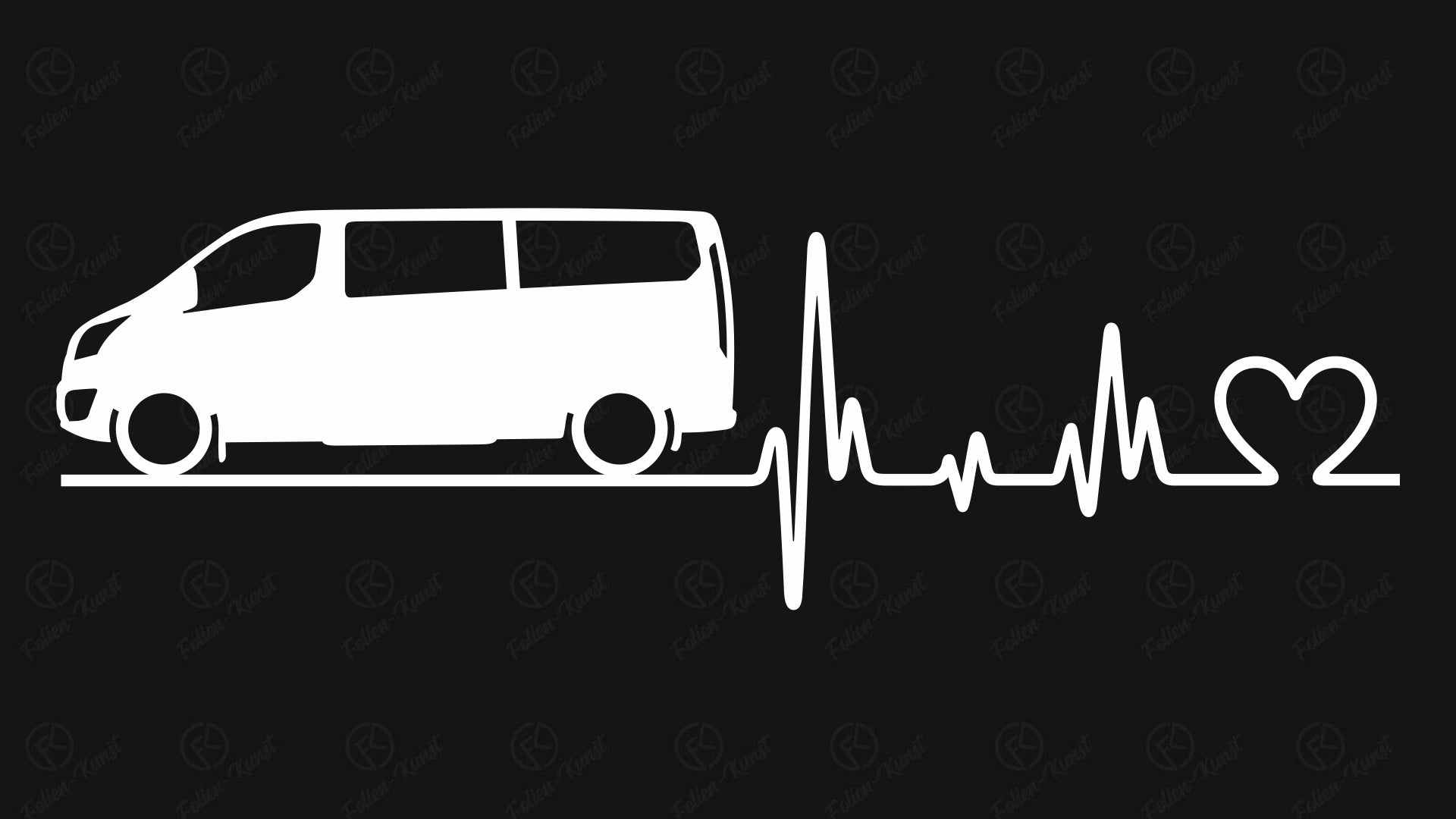 Autoaufkleber Tourneo Custom Love Impuls Silhouette Herzschlag Sticker liebe