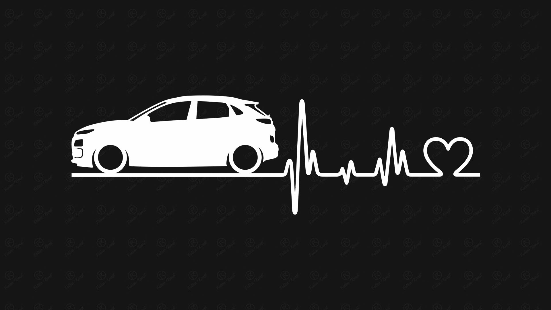 Autoaufkleber Kona Love Impuls Silhouette Herzschlag Sticker Styling