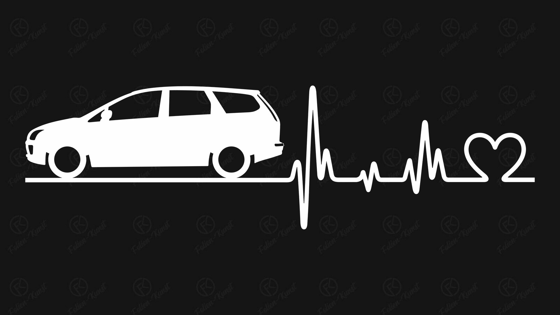 Autoaufkleber Focus MK2 Kombi Love Impuls Silhouette Herzschlag Sticker liebe