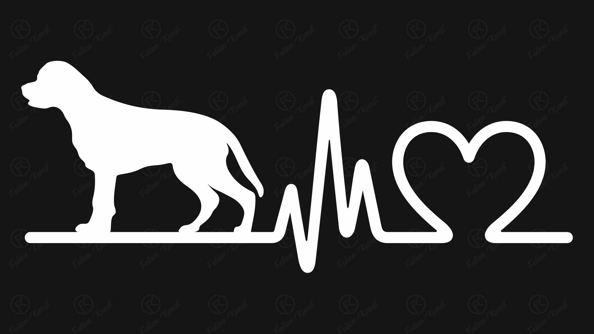 Rottweiler Auto Aufkleber Hundeliebe Love Impuls Silhouette Herzschlag Sticker