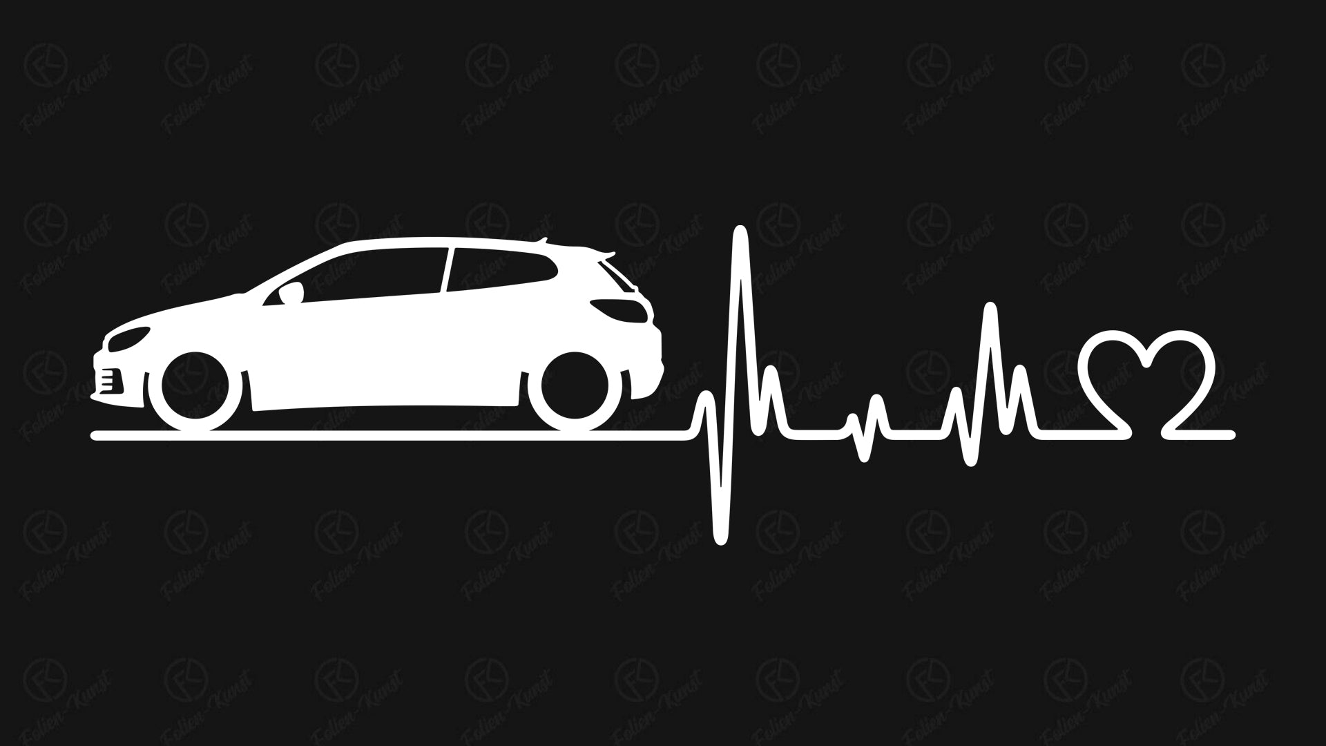 Autoaufkleber Scirocco Love Impuls Silhouette Herzschlag Sticker liebe