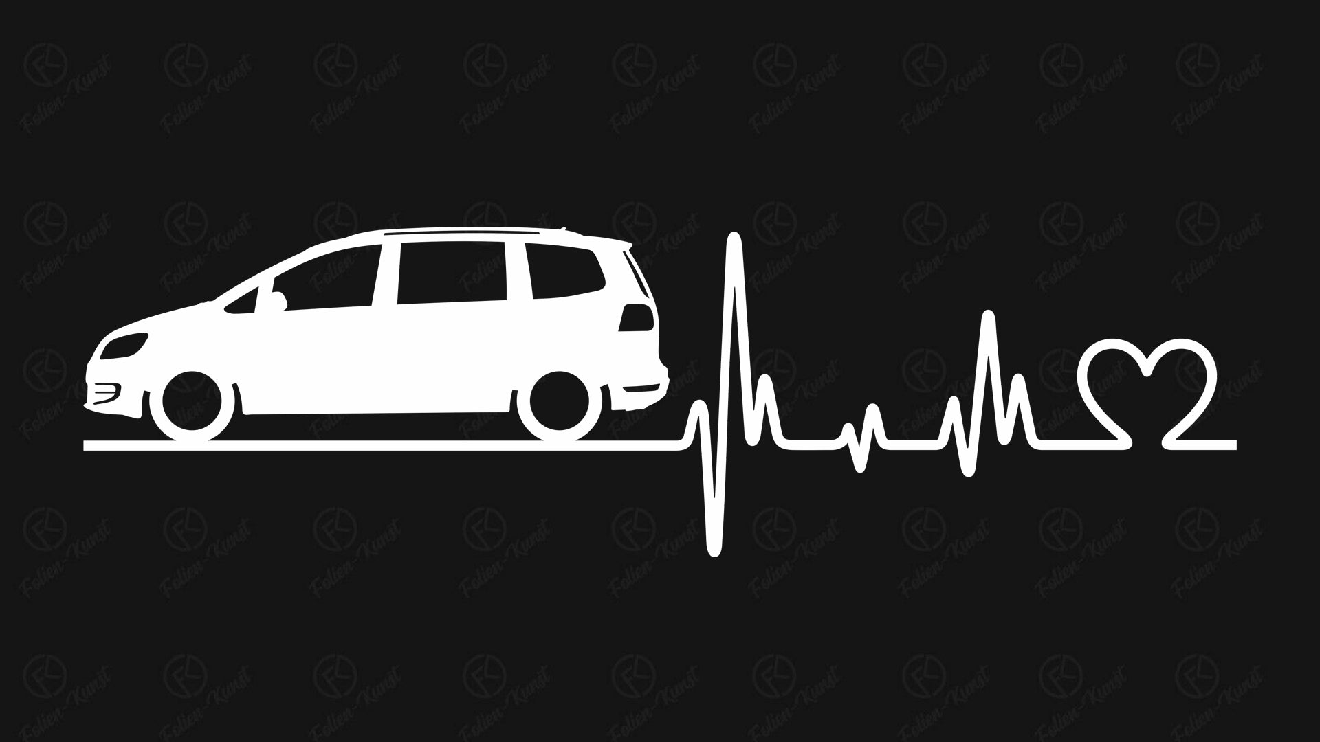 Autoaufkleber Sharan Love Impuls Silhouette Herzschlag Sticker liebe