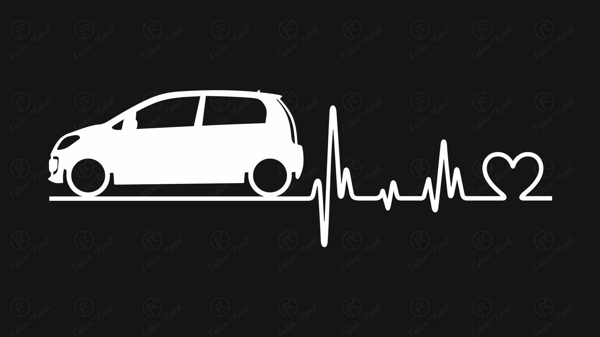 Autoaufkleber Up Love Impuls Silhouette Herzschlag Sticker liebe autosticker